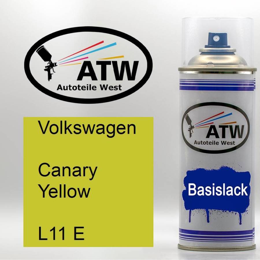 Volkswagen, Canary Yellow, L11 E: 400ml Sprühdose, von ATW Autoteile West.